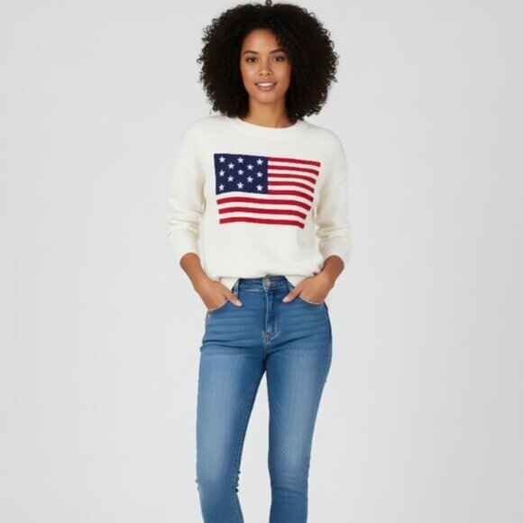 Peace Love World Sweaters - NWT Peace Love World Love Unites Us Americana Sweater Pristine Ivory M